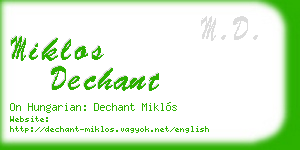 miklos dechant business card